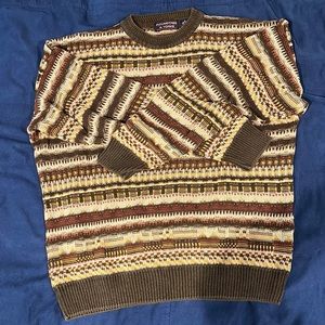 EUC | Vintage | Roundtree & Yorke | Knit Sweater | Multicolored Aztec | Sz. XL |